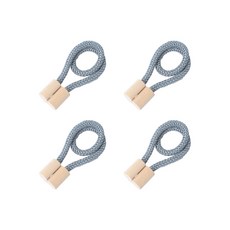 아리코 마그네틱 심플 우드 커튼 홀더 스트랩, 블루, 4개