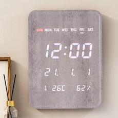 FLaiTO Luna 日常溫濕度室內裝飾LED掛鐘 ENG, 大理石