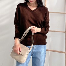 뜨개진 여성용 캐시 센트 브이넥 니트