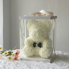 planiQ LED玫瑰熊花盒, 象牙白