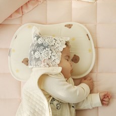 히요코베이비 유아용 예쁜두상을 위한 에어메쉬 애플베개, 곰돌이, 1개