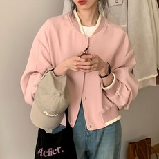 immong 女款Mero短版棒球夾克防風夾克