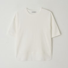 LOVE N SHOW 女款剪裁圓領T恤 LCFDPTS15, 象牙白