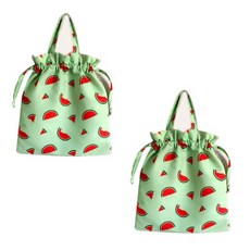 코튼라이크 방수 다용도 기저귀 파우치 2p, 수박젤리