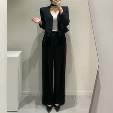 비비에모 지르벨 넥 스트랩 정장 상하의 세트 11570