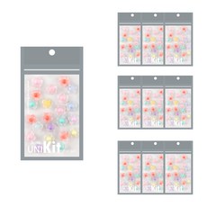 Uniart Tiny Beads粉彩花霧面 中 18號, 混色, 10個