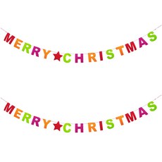 파티쇼 펠트 가랜드 소 크리스마스 2p, 혼합색상