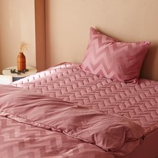 La Pomme 素色緹花鵝絨被+床包組