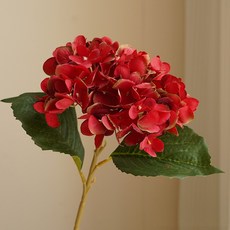 그린허그 조화 수국 가지, 레드, 2개
