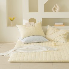 ARPEGGIO BASIC 韓國製造 NEW MAIDEN 8色高密度60支純棉絎縫床墊套, 燕麥奶油色