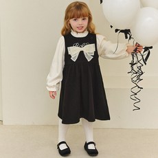 hejmini New Kids On 女童皇家蝴蝶結貂絨刷毛連身裙