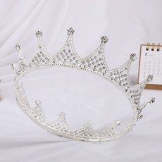 LUNA GLAM 自助婚紗 露珠水晶邊框皇冠 H220, 銀色, 1個