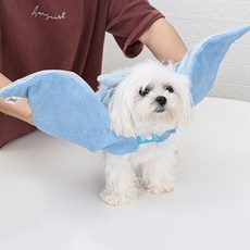 PASTEL PET 寵物恐龍斗篷浴巾, 藍色