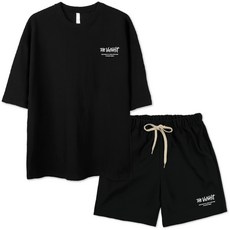 Benhit Big Size Street Logo Over Fit Short Sleeve + Shorts Training Top and Bottom Set