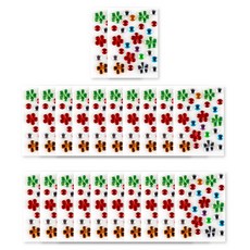 유니아트 미니비즈 스티커 꽃, 혼합색상, 22개