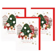 프롬앤투 트리 크리스마스 카드 FS7112-6, 혼합색상, 3개