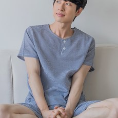 Mintcocoa 男士泡泡紗短袖睡衣家居服套裝