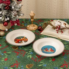 MAISON OBJET 卡斯柏和麗莎 聖誕節限定版 義大利麵碗 2件組, 1套, 聖誕老人, 雪橇