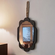 Mabsoshop Beauty Objet 獨特室內裝飾花卉壁鏡 HR2598, 黑色