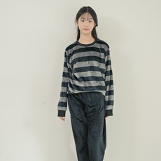 CocoDream 兒童灰色條紋超細纖維睡眠睡衣上下套裝