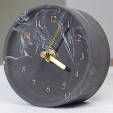 Slowing大理石桌面鐘 110*40mm, 黑色