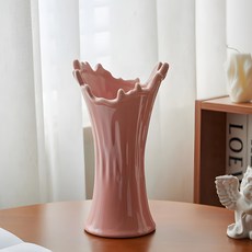 소유공간 어반 오브제 쉐입 세라믹 화병, 핑크(S265-0016P)