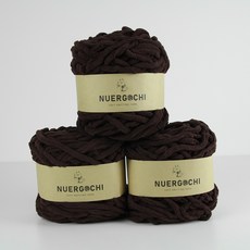 JSTrading 누에르고치 소프트얀 수면사 뜨개실 100g, 14 초코브라운, 3개