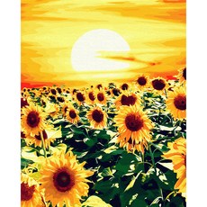 Play about DIY數字油畫 名畫繪製 40 x 50 cm 夕陽與向日葵, 1個, 混合顏色