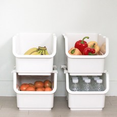 LIVING HAPPY Olly 可堆疊式收納盒, 象牙白, 4個