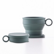 OnLiving 折疊手柄矽膠杯, 卡其色, 2個