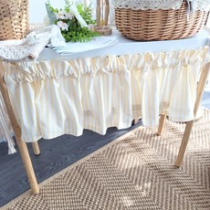 J.HOME 條紋廚房短門簾, 黃色