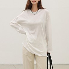 시크폭스 여성용 에크랑드 베이직 슬릿 티셔츠