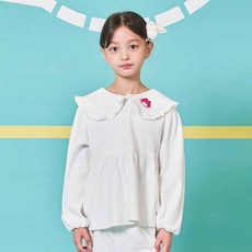 minidou 女童微笑貓長袖罩衫