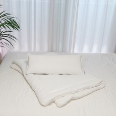 아띠블랑 유아용 양면 모달 와이드 베개커버 2p + 속통 + 차렵이불 세트, 화이트
