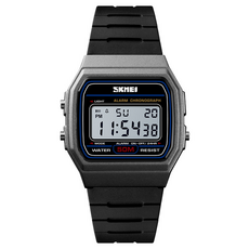 SKMEI 時刻美 Soyo 商會 簡約經典數位運動手錶, 1個, 鈦色