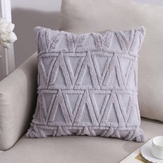DPCC099 三角形精緻毛絨靠墊, 灰色