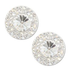 포인트 보석 큐빅 단추 왕보석 21mm, 크리스탈 화이트, 2개