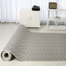 mom&maum 防滑降噪地墊, 100 x 200 x 1.2cm, 灰色人字款