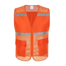 網眼 網紗 登山 釣魚 現場 志工 工作服 工作 團體 背心 10 橘色 反光, 1個