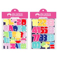 Uniart 韓文數字學習自黏不織布, 1個, 混合顏色