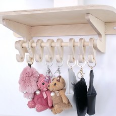 Happytool 樺木寬壁架+掛鉤 W4424, 淺褐色的, 一層