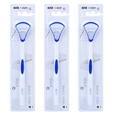 YKELIN 彩線刮舌器清潔劑藍色, 3個