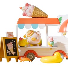 TOYZEROPLUS Play in the Box LuLu豬 海灘派對冰淇淋車公仔場景套組, 1個