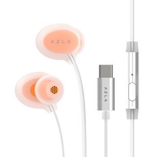 AZLA 全矽膠高音質C型有線耳機, 橘色, ASE-600
