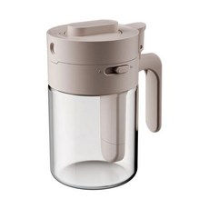 A&R 北歐風多功能廚房密封玻璃調味罐附勺 淺咖色, 1個, 300ml
