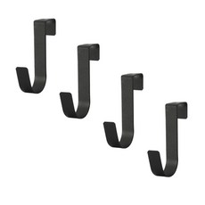 The Bella 水槽門掛式廚房多用途不鏽鋼掛鉤, 黑色, 4個