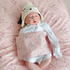 제이앤제나 역류방지 쿠션커버 + 쿠션솜 세트, 래빗핑크