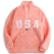 M.N.C 男女通用 USA 刷毛半拉鍊上衣 MDMU064OC