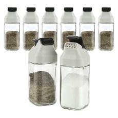 SINOGLASS 一鍵式調味瓶, 1組, 黑色調味瓶 80ml 8個