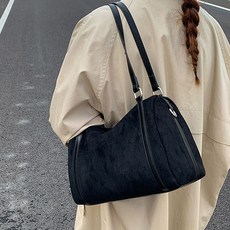 끄레앙 여성용 보부상 데일리 대용량 스웨이드 숄더백 7584
